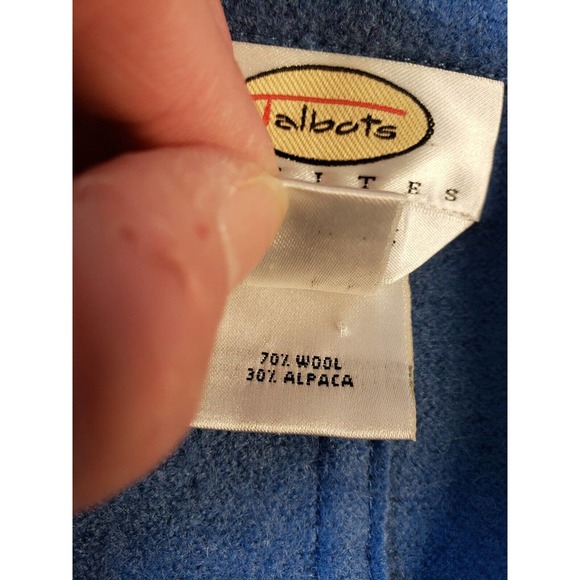 Talbots Jacket Womens Size PP Button Up Long Sleeve Blue Alpaca Blend Ladies - Picture 4 of 8